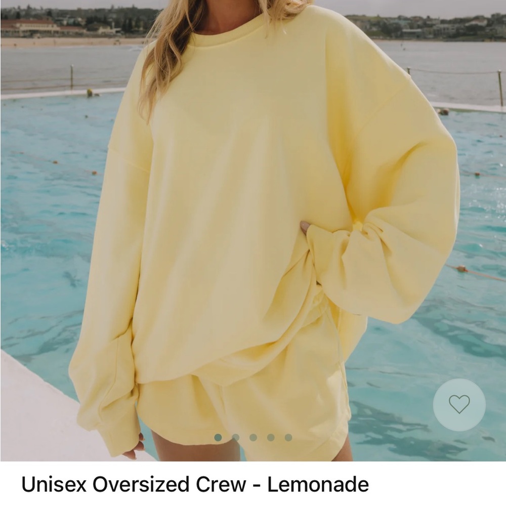 Daily Drills Unisex Oversized Crewneck Sweatshirt - Lemonade S/XS NWT